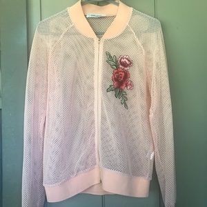 Wet Seal Blush Mesh Bomber size M